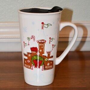 Disneyland Parks Gingerbread Christmas Holiday Ceramic Starbucks Mug Lid 2017